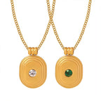 Non Tarnish Stainless Steel Jewelry Wholesale Zircon Pendant Link Chain Necklace My Store