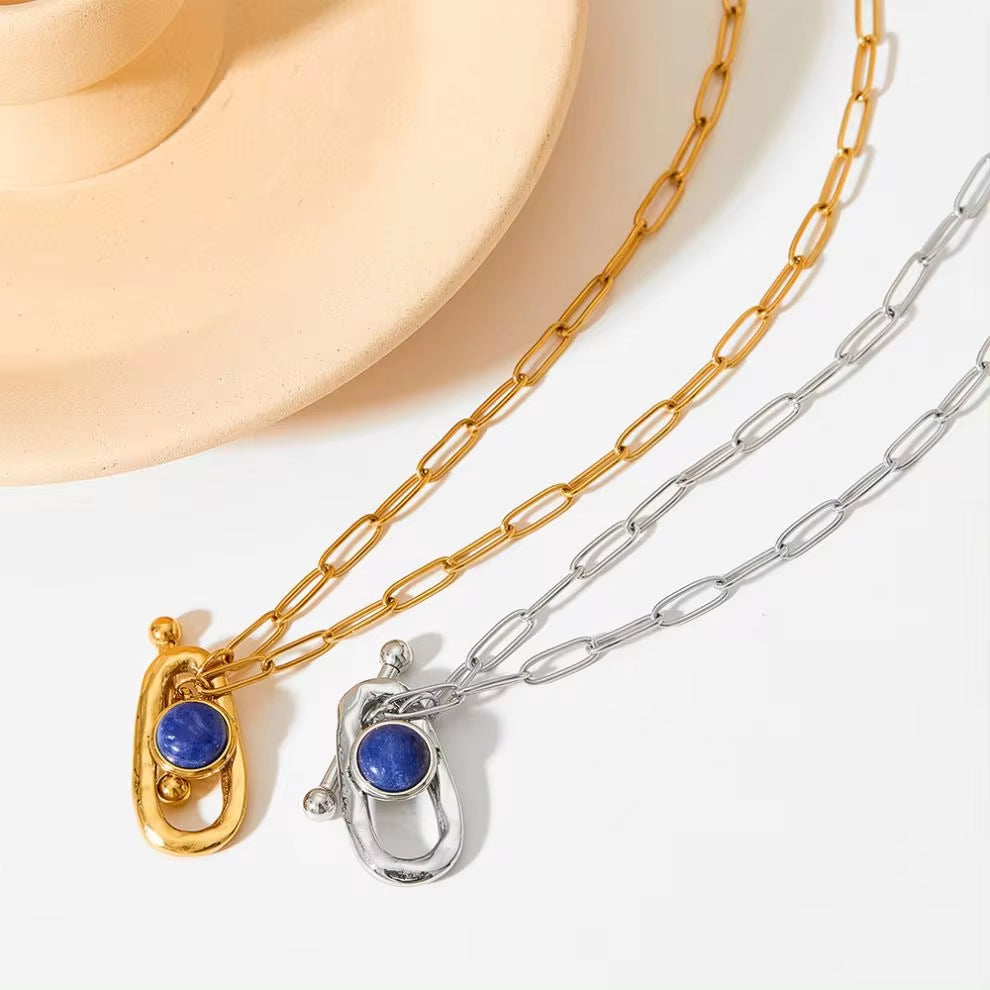 Temperament Joker Jewelry Stainless Steel Geometric Ot Ring Pendant Fashionable Necklace Female Necklaces for Women My Store