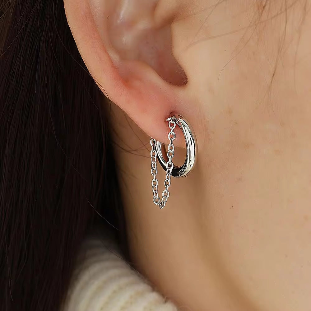 JEWELRY EH272 Simple and Compact No Ear Hole Ear Clip Female Stainless Steel Fashion Sense Ear Bone Clip My Store