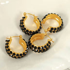 JEWELRY EH188 Fashion Inlaid Rhinestone C-Shaped Earrings Earrings Stainless Steel Earrings Wholesale My Store