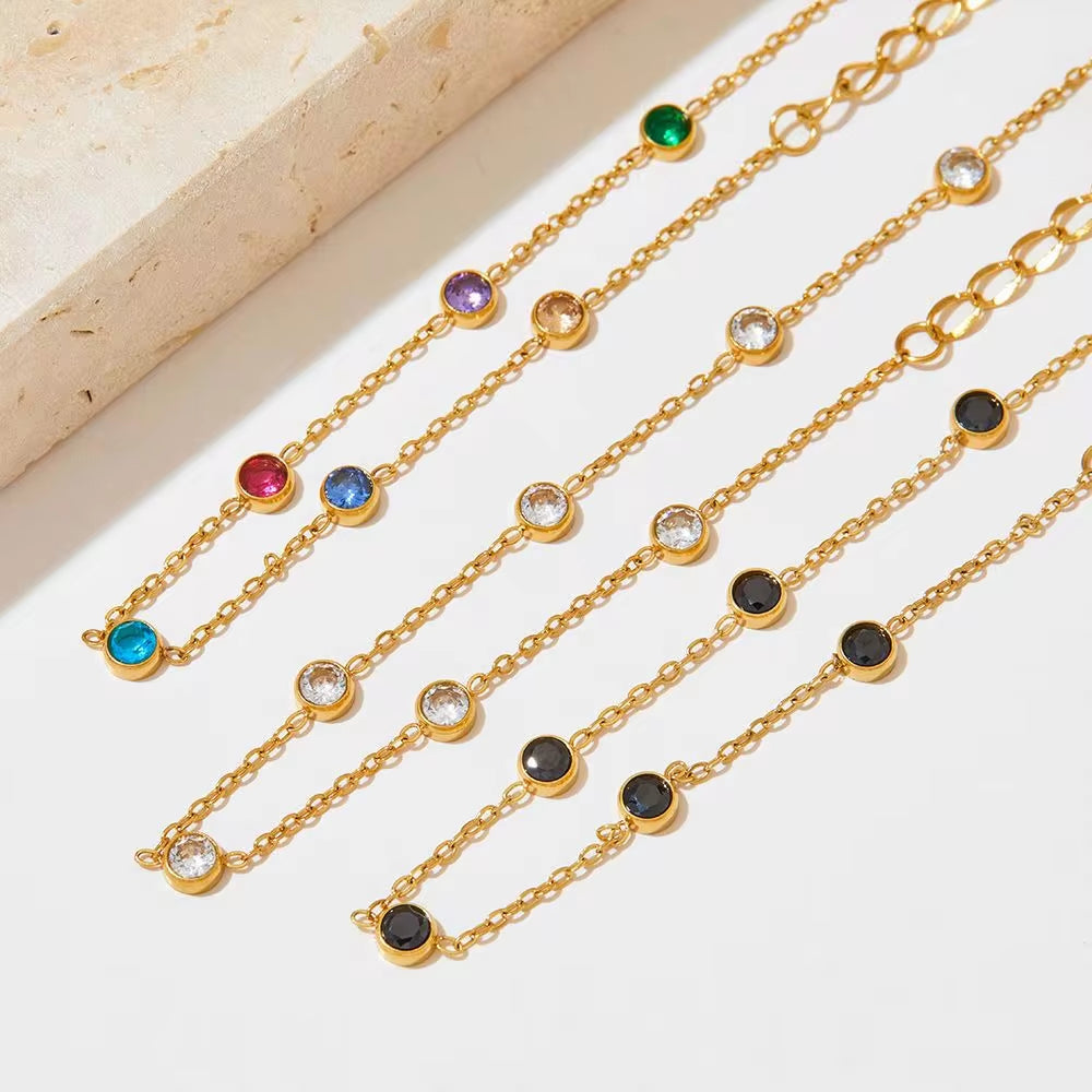 Wholesale Fashion Jewelry Stainless Steel Zircon Beach Anklet Foot Jewelry Stainless Steel Anklet for Women My Store