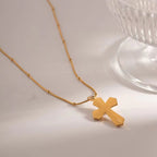 Jewelry 18K PVD Gold Plated Hammer Cross Necklace Tiger Eye Stone Cross Pendant Necklace for Women My Store