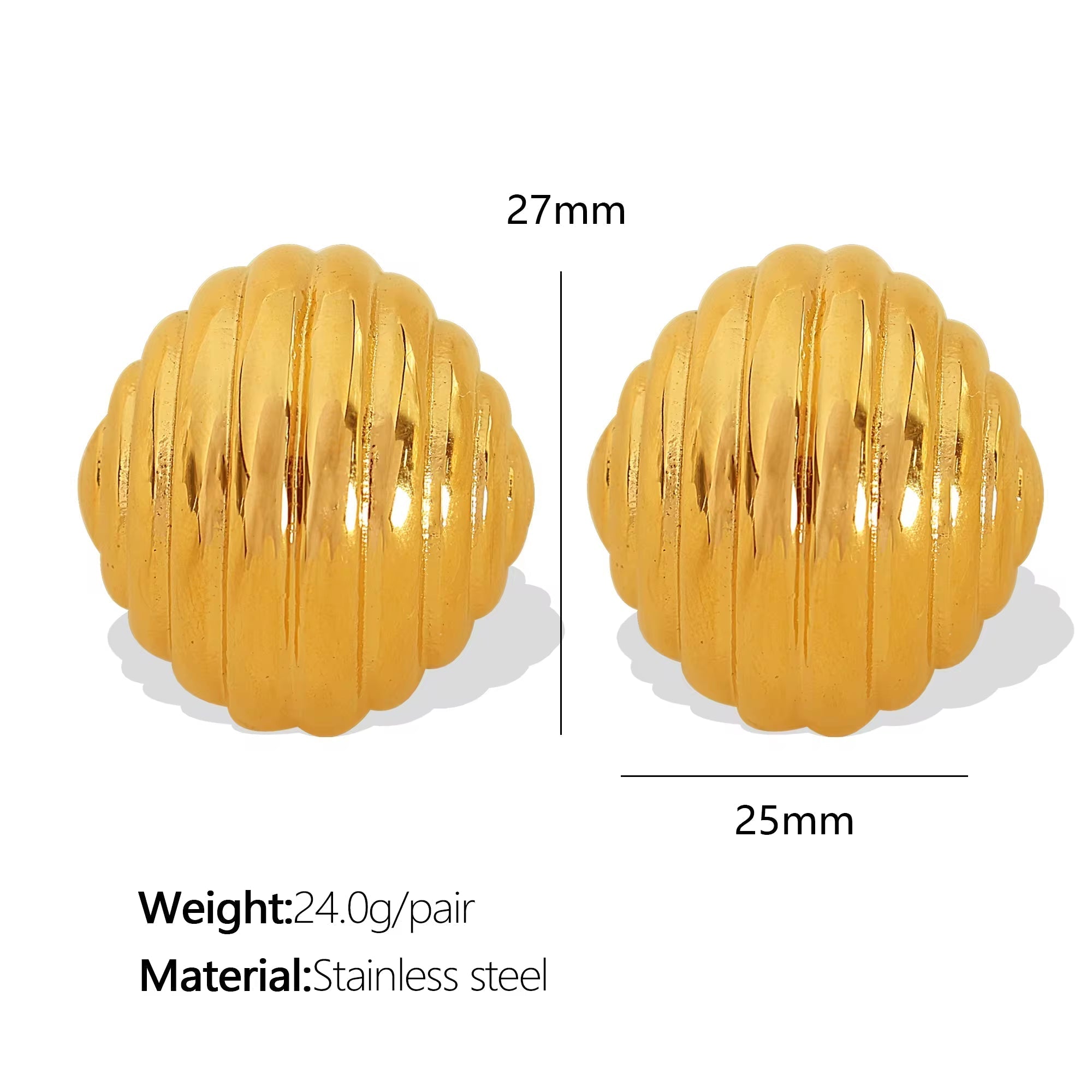 JEWELRY New Simple Irregular Geometric Earrings Vertical Pleated Hollow Half Circle Earrings My Store