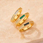 Clear Jewelry Diamond Cz 18K Gold Plated Luxury Shell Ring for Woman Zircon Ring My Store