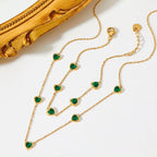 Luxury Jewelry Stainless Steel Chain Chocker Heart Zircon Pendant Necklace My Store