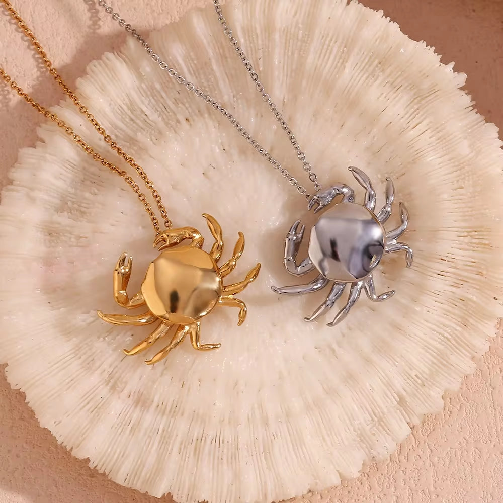 Crab Pendant Necklace 18K Gold Plated Stainless Steel Jewelry Christmas Gift Ideas 2024 My Store