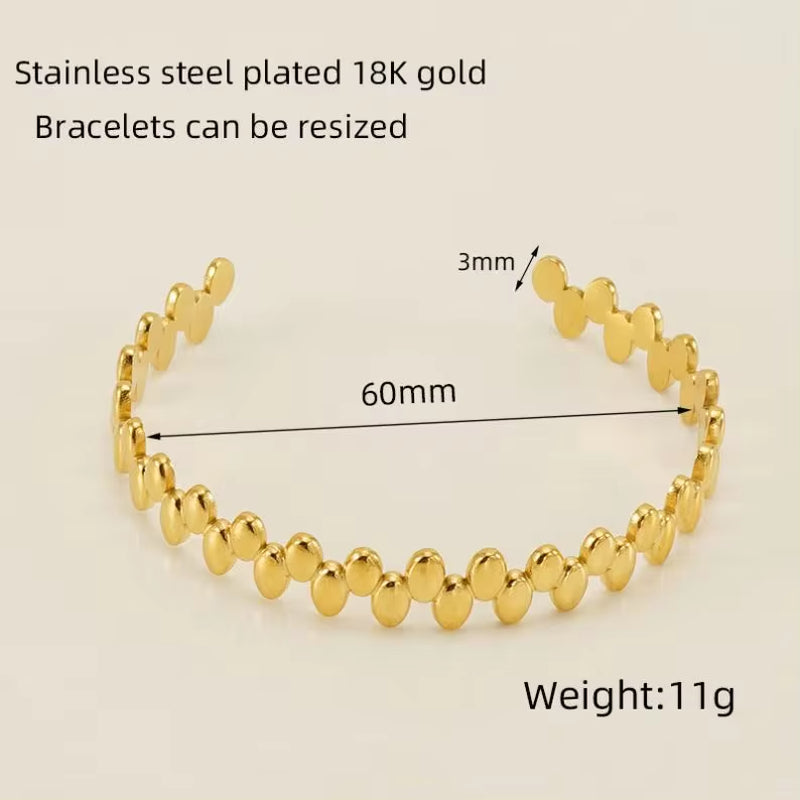 Custom Waterproof Jewelry Stainless Steel Cuban Chain 18K Gold Plated Bracelet for Women Ladies Bracelet Sets My Store