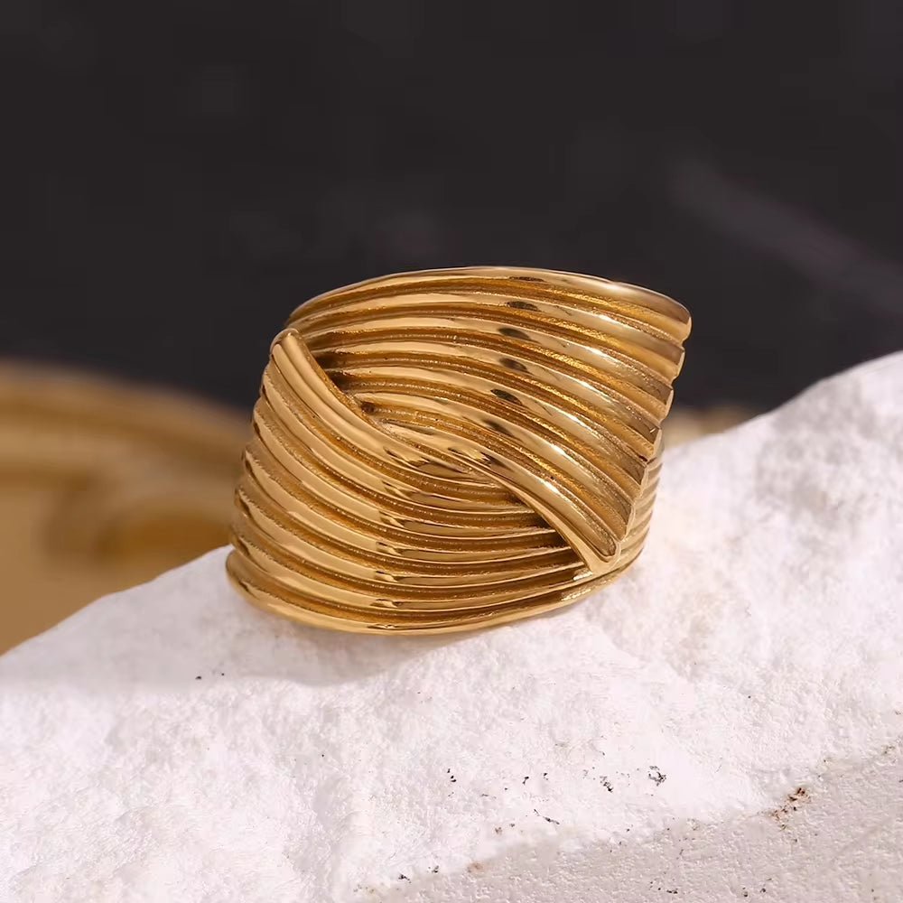 Engraved Cross Signet Ring Gold Plated Statement Jewelry Valentine Jewelry Stainless Steel Rings My Store