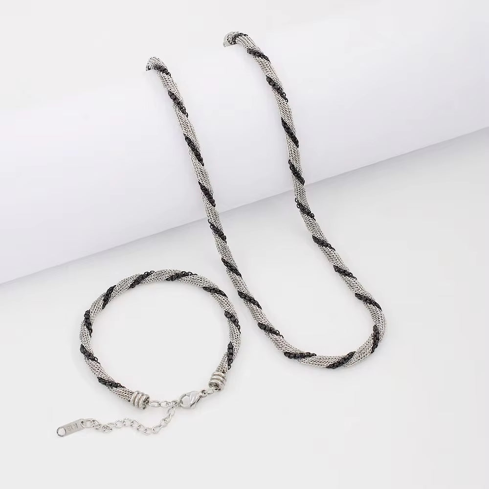 High Quality 316L Stainless Steel Two-Tone Necklace Elegant Fashion Trendy Collar Jewelry 2024 NEW My Store