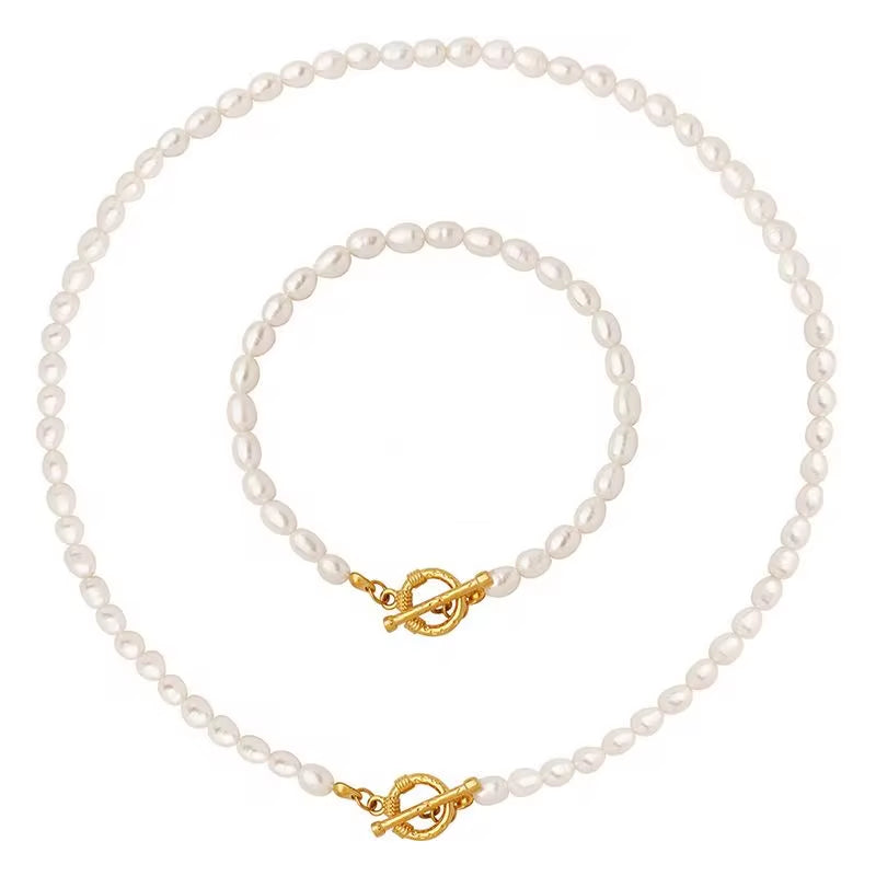 18K Gold Stainless Steel OT Buckle Fresh Water Jewelry Women Dainty Natural Freshwater Pearl Necklace for Women My Store