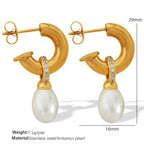 JEWELRY EH206 High Quality Cheap Price French Vintage C-Shape Geometric Earrings Gumdrop Earrings My Store