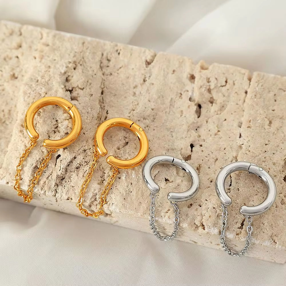 JEWELRY EH272 Simple and Compact No Ear Hole Ear Clip Female Stainless Steel Fashion Sense Ear Bone Clip My Store