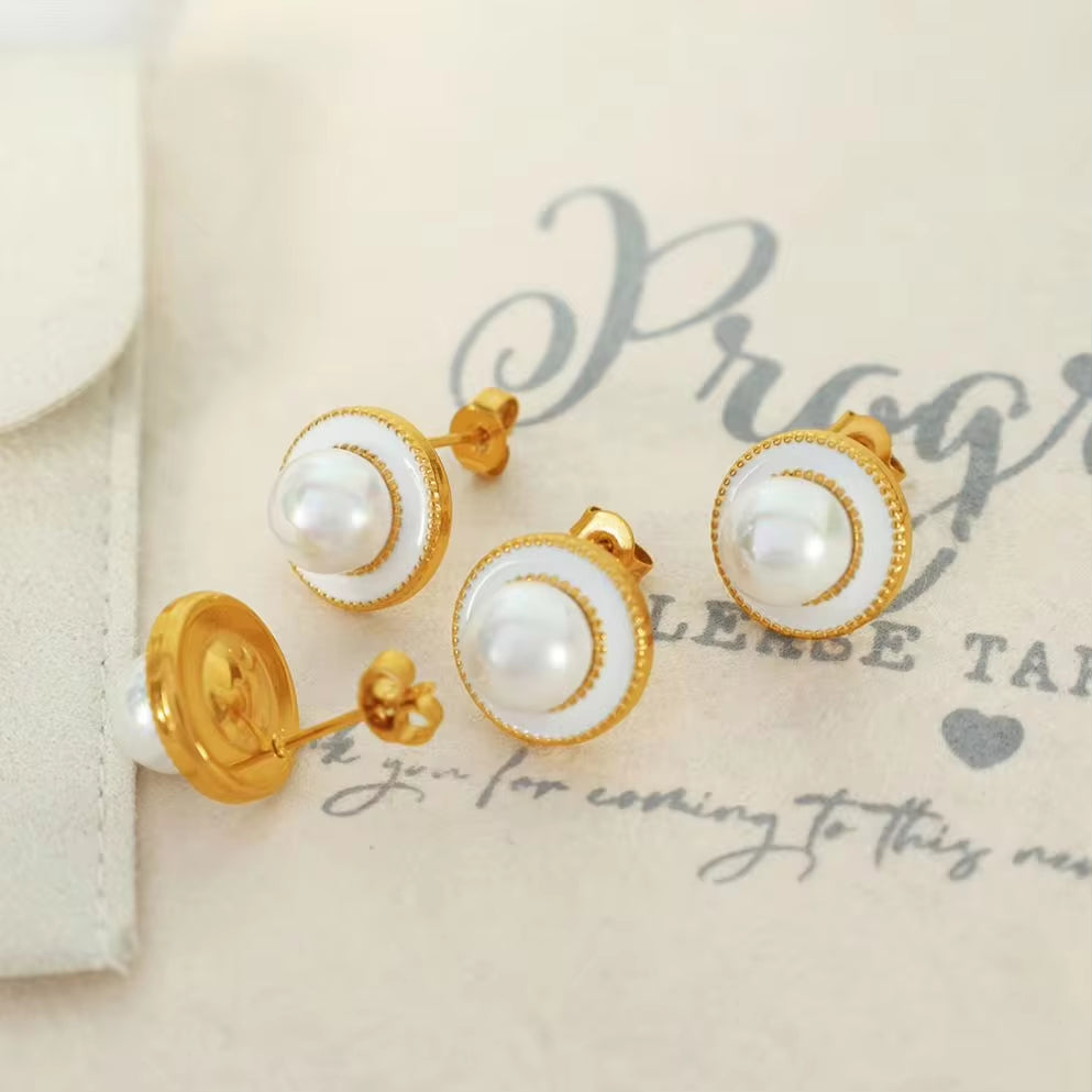 JEWELRY EH209 French Pearl Earrings Female New Fashion Temperament Senior Sense of Small Fragrant Wind Earrings My Store
