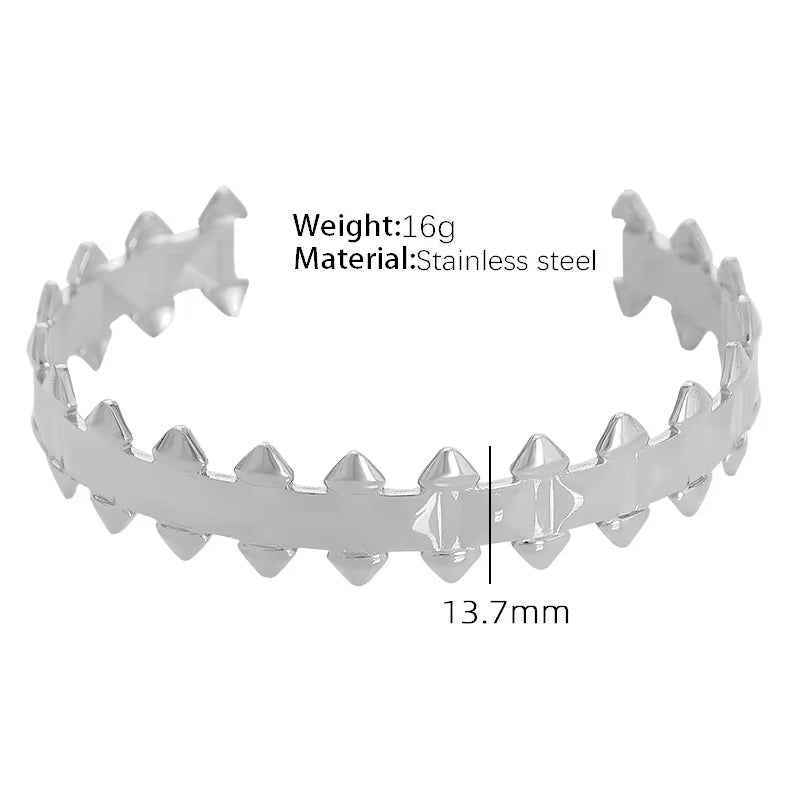 JEWELRY SZ29-35 2024 Fashion Stainless Steel Open Bangle Exaggerated Irregular Bangle My Store
