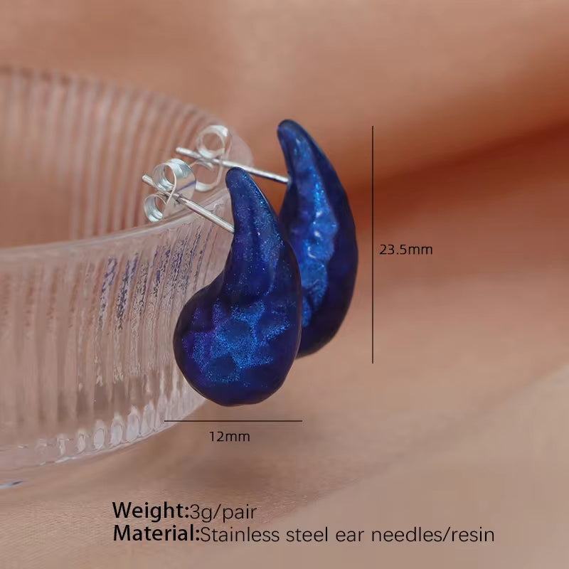 JEWELRY EH133 French Resin Earrings Teardrop Fashion Earrings Wholesale Mixed Colors My Store