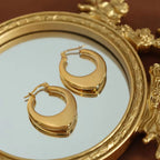 JEWELRY EH24-EH25 French High Quality Earrings Glossy Stainless Steel 18K Gold Plated Earrings Wholesale My Store