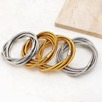 Trendy Stainless Steel Multi-Layer Spiral Bracelet Fashion 18K Gold Plated Jewelry High Quality Low MOQ My Store