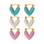 JEWELRY EH62 Factory Hot Sale Explosive Earrings Fresh and Sweet Heart-Shaped Enamel Earrings My Store