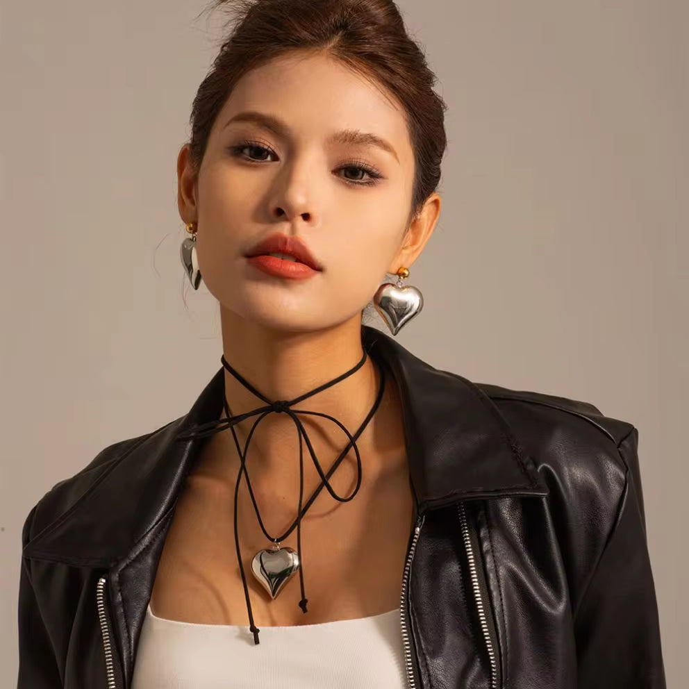 Stainless Steel 18K Gold Plated Heart Shape Necklace Jewelry Chain Set Fashion Jewelry My Store