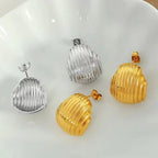 JEWELRY New Simple Irregular Geometric Earrings Vertical Pleated Hollow Half Circle Earrings My Store