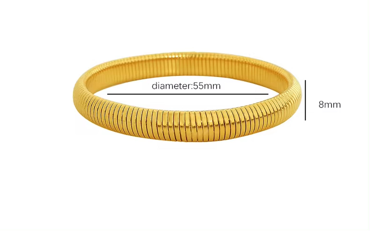 JEWELRY SZ11 Fashion Hip Hop Snake Bone Bracelet Stainless Steel Stretch Bangles My Store