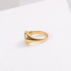 Waterproof 18K Gold Plated Oval Abalone Shell Rings Stainless Steel Jewelry Dainty round Natural Shell Rings My Store