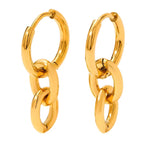 2024 Hip Hop Punk Chunky Cuban Link Chain Long Hanging Aesthetics Bijoux Gold Color Thick Oval Curb Chain Link Drop Earrings My Store