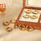 Non Tarnish 18K Gold Plated Simple Ins Micro Zirconia Pave Stainless Steel Huggie Earrings Trendy Jewelry FJE0139 My Store