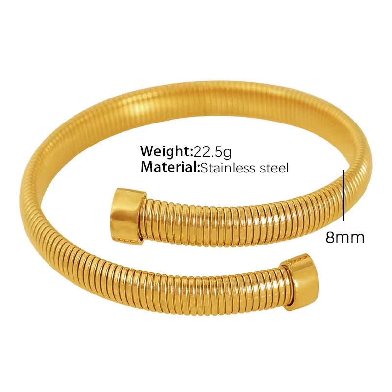 JEWELRY SZ43-4 Hot Selling Stacking Fashion Opening Adjustable Bracelet Stretchy Snake Bone Chain Bangle My Store