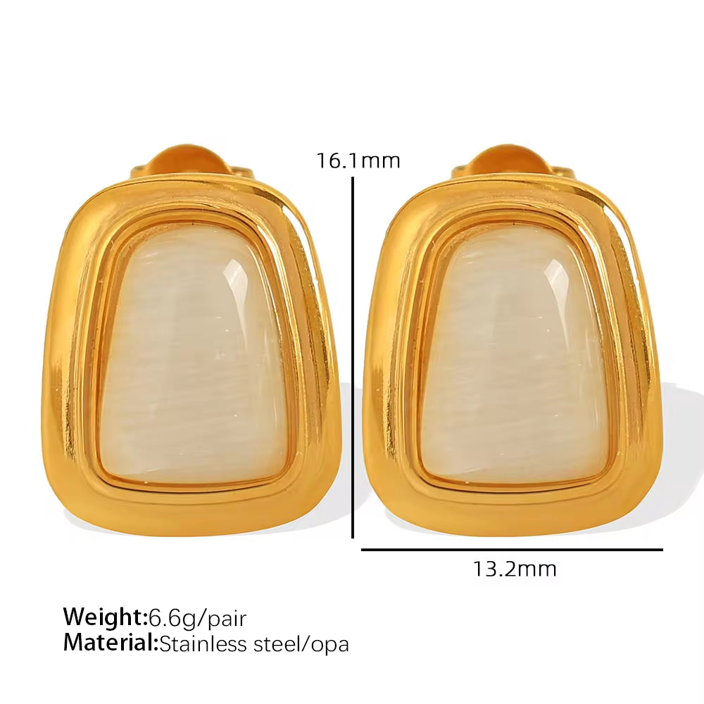 JEWELRY XL94-EH286 French Fashion Cat'S Eye Pendant Necklace Earrings Women Jewellery Set Gold Plated 18K My Store