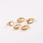 High End 18K Gold Plated Simple Knot Rings Stainless Steel Rings for Women Tarnish Free Jewelry My Store