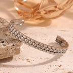 Watchband Cuff Bangle 18K Gold Plated Bangles for Women Waterproof 316L Stainless Steel Jewelry My Store