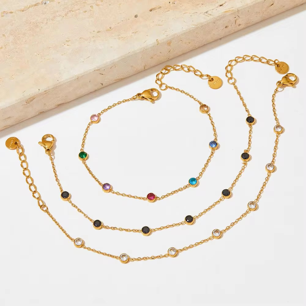 Wholesale Fashion Jewelry Stainless Steel Zircon Beach Anklet Foot Jewelry Stainless Steel Anklet for Women My Store