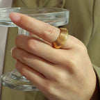 JEWELRY JZ20 New Exaggerated Geometric 18K Gold Plated Multi-Layer Stripe Ring My Store