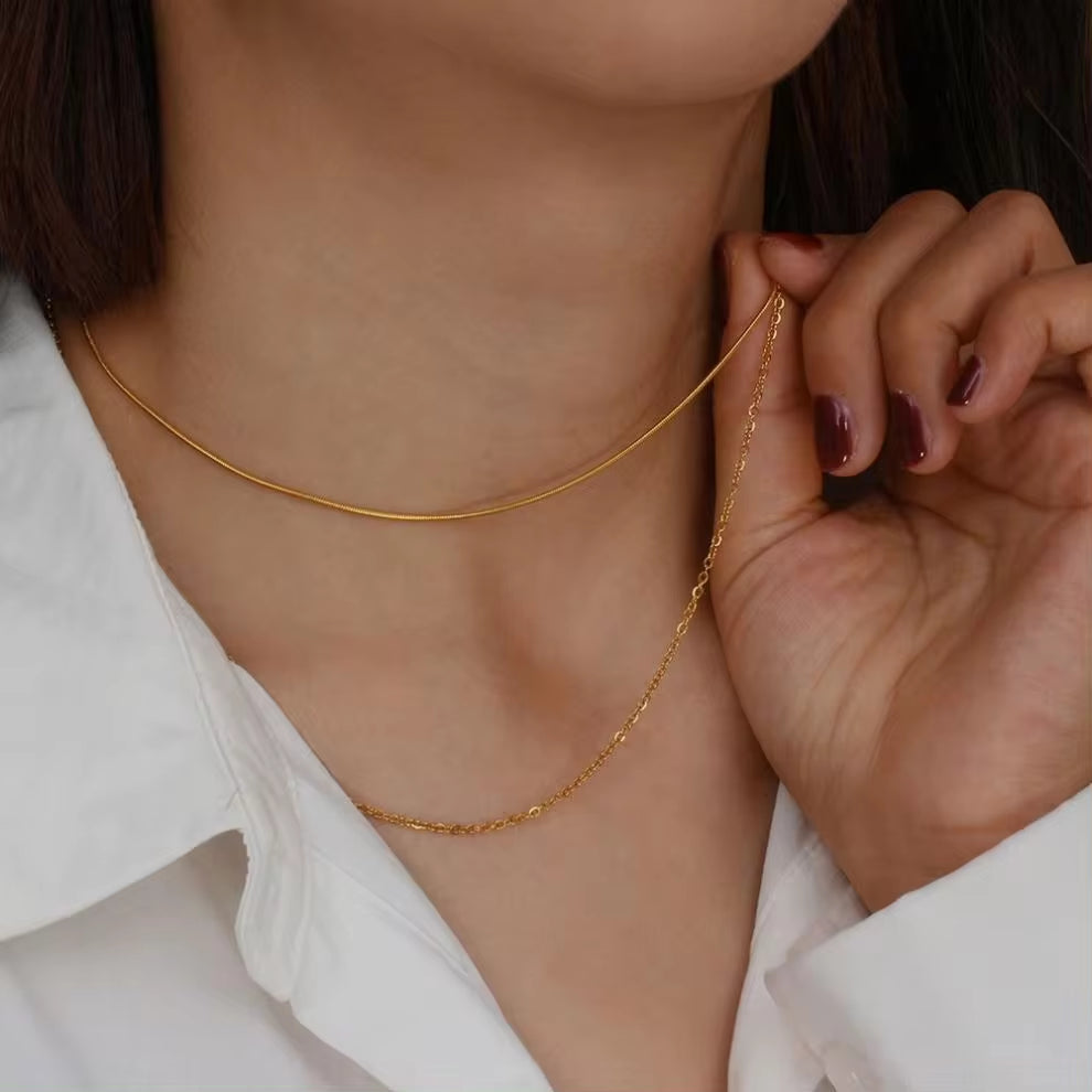 Tarnish Free 18K Gold PVD Plated Jewelry Stainless Steel Herryingbone Chain Necklace My Store