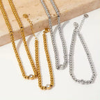 Minimalist 4Mm Beads Charm Necklace Tarnish Free Bead Chain Bracelet Necklace Jewelry Set for Women My Store