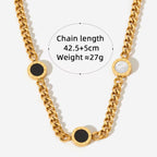 Shell Black White Cuban Chain Necklace Fashion Stainless Steel Jewelry for Women My Store