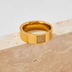 High-End Microencrusted Zircon Delicate Finger Ring Stainless Steel Rings My Store