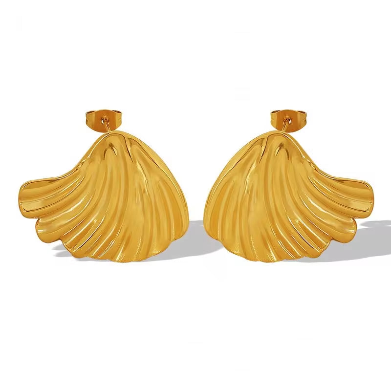 JEWELRY EH169 Fashion Simple Earrings Gold Wave Earrings Personality Exaggerated Temperament Earrings My Store