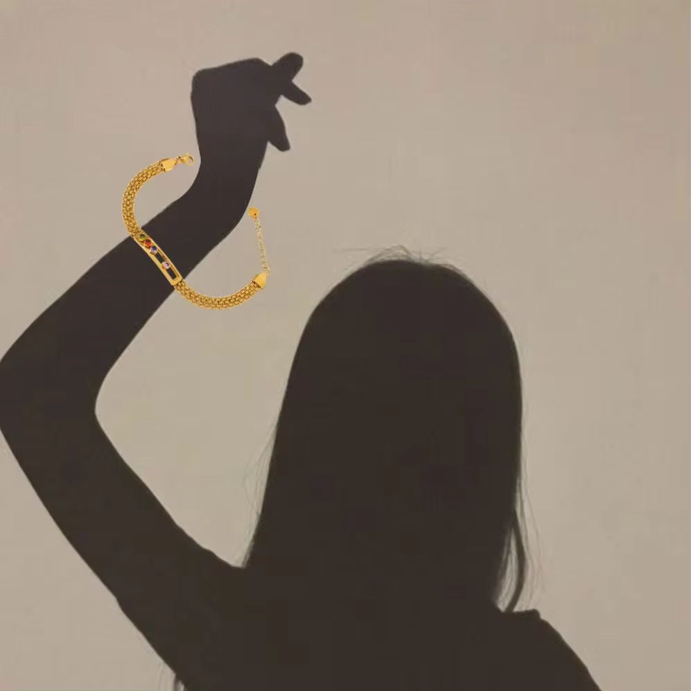 Vintage Waterproof Sliding Crystal Zircon Bracelet Tarnish Free Stainless Steel Fashion Jewelry Mesh Chain Bracelets Women My Store