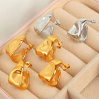 JEWELRY EH291 the Most Competitive Price Creative Simple Glossy Stainless Steel Gold-Plated Earrings My Store