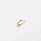 Stainless Steel 18K Gold Plated Cubic Zirconia Beaded Ring Minimal Bohemian Stacked CZ Stone round Shaped Ring My Store