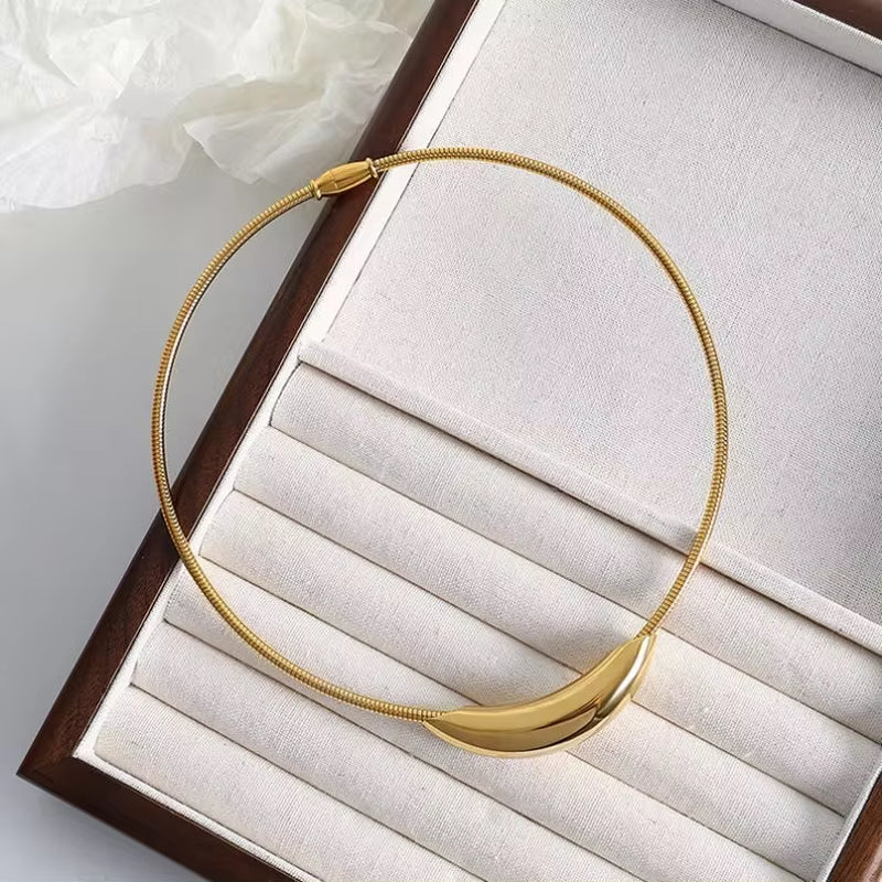 JEWELRY XL07 Trendy Stainless Steel Necklace Bent Pendant Design Collar My Store