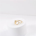 High End 18K PVD Gold Plated Double Heart Rings Stainless Steel Jewelry Women Gift My Store