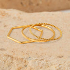 Ins Simple Stainless Seel 3 PCS Ring Women'S Fashion Finger Ring My Store