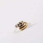 Wholesale 18K Gold Plated Black White Plaid Binding Stainless Steel Rings for Women My Store