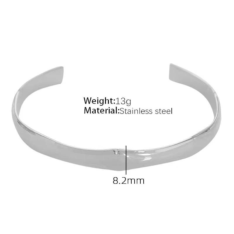 JEWELRY SZ29-35 2024 Fashion Stainless Steel Open Bangle Exaggerated Irregular Bangle My Store