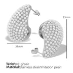 JEWELRY EH200-1 French Gold Large Teardrop Earrings Set Diamond Gum Bead Earrings Exaggerated Earrings My Store