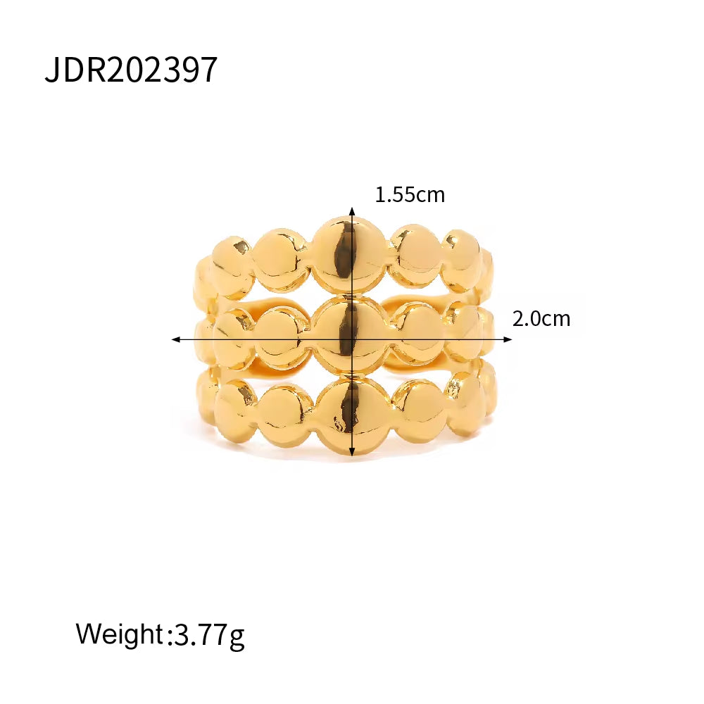 Ins Hot 18K Gold Plated Geometric Rings Set Jewelry Fashion Retro Style Oval Cross Shaped Ring for Women My Store