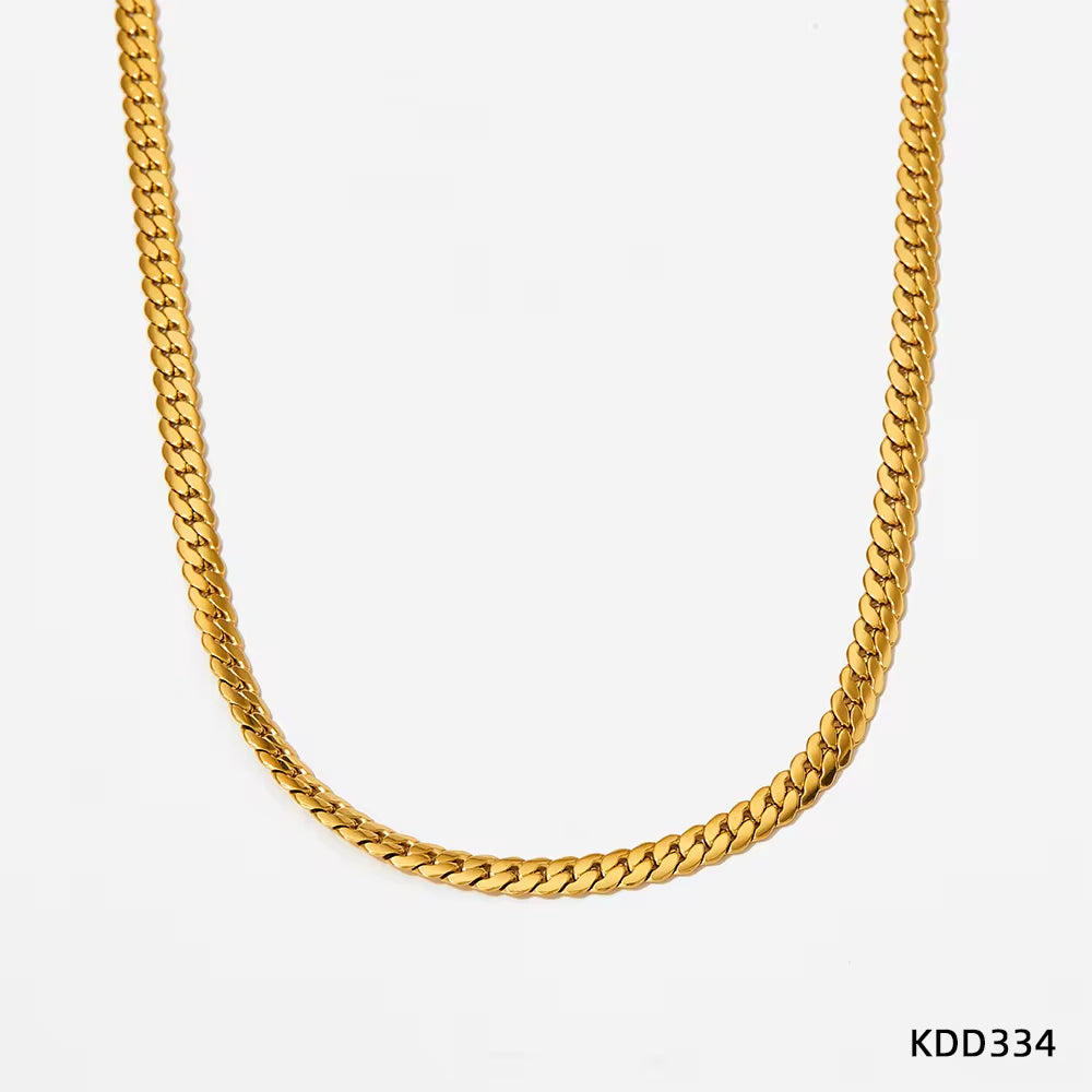 High Quality Simple 6.5Mm Width NK Cuban Chain Necklace PVD Plated Waterproof Bracelet Stainless Steel Jewelry Sets for Women My Store